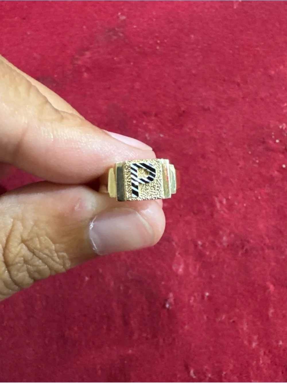 10K Yellow Gold Baby Ring Size 2.5 1.2g Initial Signet Style New